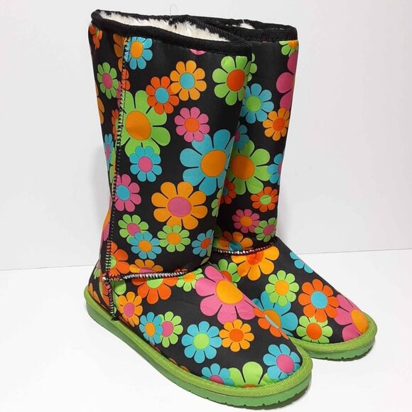 Loudmouth DAWGS Aussie Style BOOTS Magic Bus Faux Shearling Womens 8 NEW NWT - Picture 4 of 9